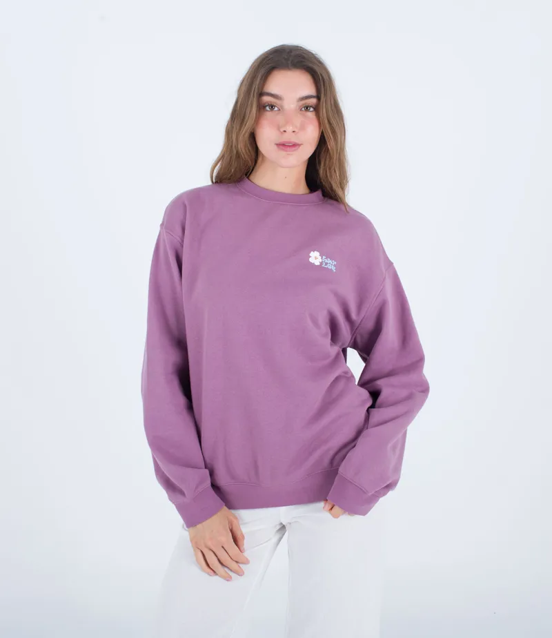 Hurley Happy Transitional Crew Very Grape - Womens Purple Sweatshirt