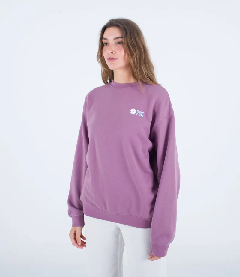 Hurley Happy Transitional Crew Very Grape - Womens Purple Sweatshirt-1