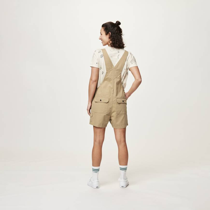 Picture Organic Clothing Baylee Overalls Dark Stone - Womens Brown Beige Playsuit-7