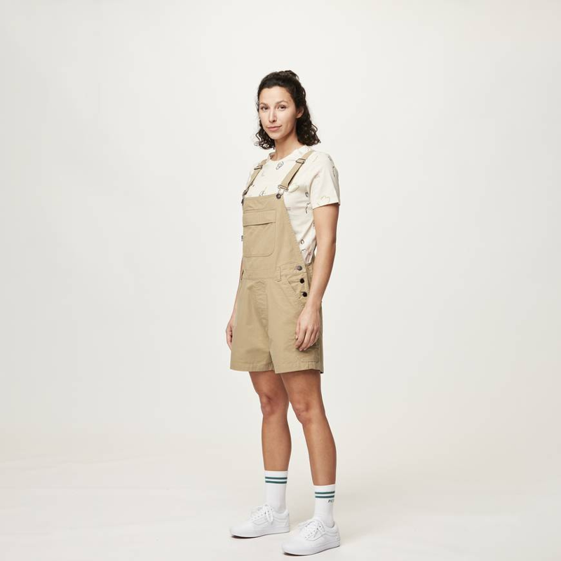 Picture Organic Clothing Baylee Overalls Dark Stone - Womens Brown Beige Playsuit-6