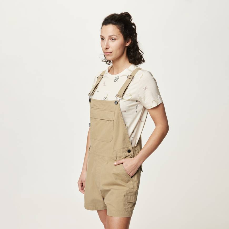 Picture Organic Clothing Baylee Overalls Dark Stone - Womens Brown Beige Playsuit-3