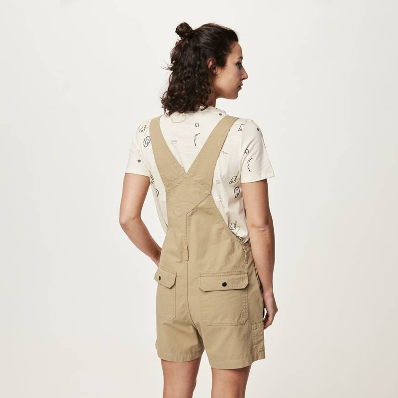 Picture Organic Clothing Baylee Overalls Dark Stone - Womens Brown Beige Playsuit-4
