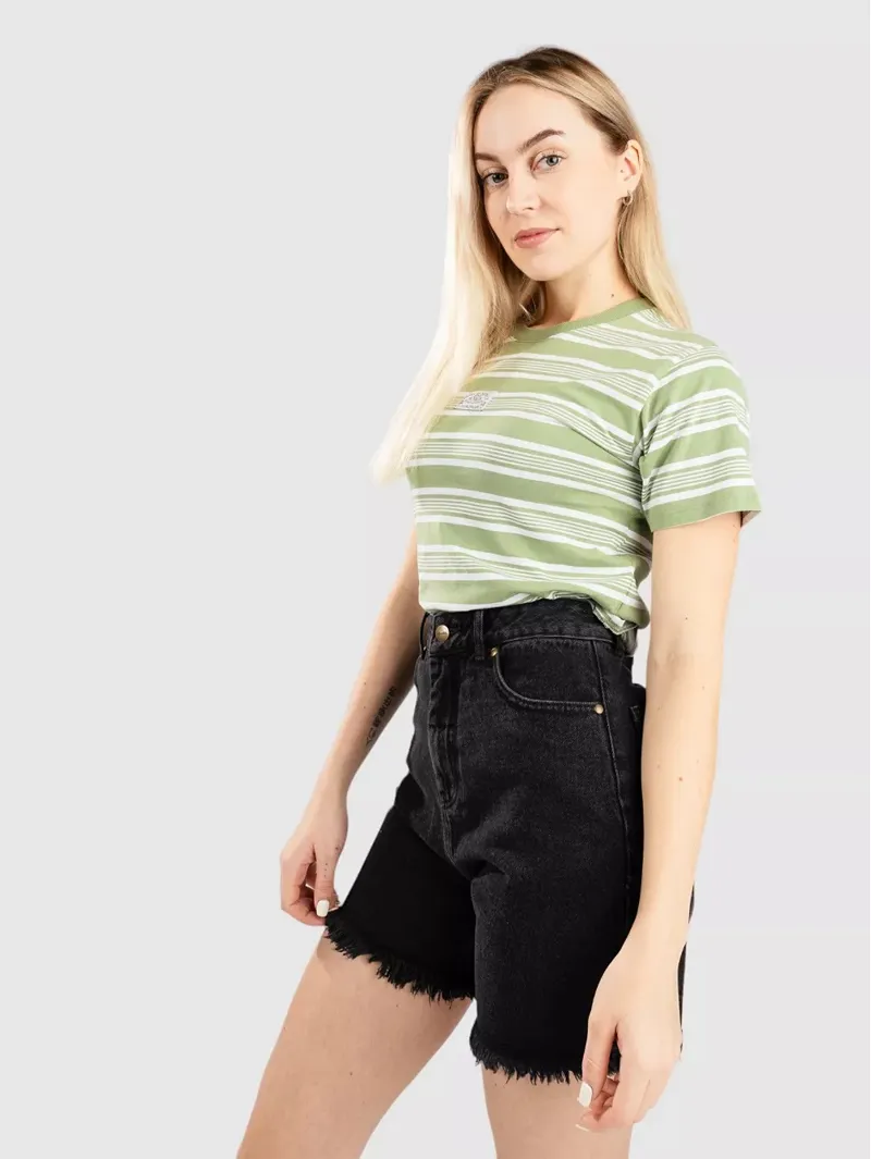 Hurley Signature Stripe Tee Loden Frost - Womens Green T-Shirt-3